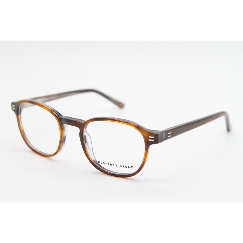 NEW GEOFFREY BEENE G528 HON HAVANA CLEAR AUTHENTIC EYEGLASSES 48-20